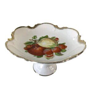 Vintage Made in Japan Fruit Serving Plate on Pedestal, Ceramic Table Decor, Cake